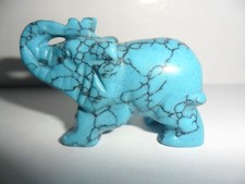 Vecchio elefante in pietra dura colore turchese lavorazione orientale 