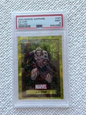 2024 Topps Chrome Sapphire Marvel Ka-Zar rifrattore giallo /75 PSA 9