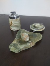 Set accendino posacenere da tavolo in onice 