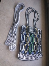 BORSA ARTIGIANALE FATTA CON LINGUETTE ALLUMINIO LATTINE RICICLATE fashion 