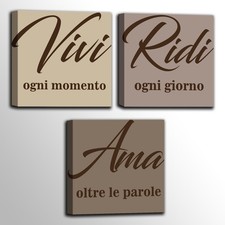 Set 3 Quadri Moderni con Frasi