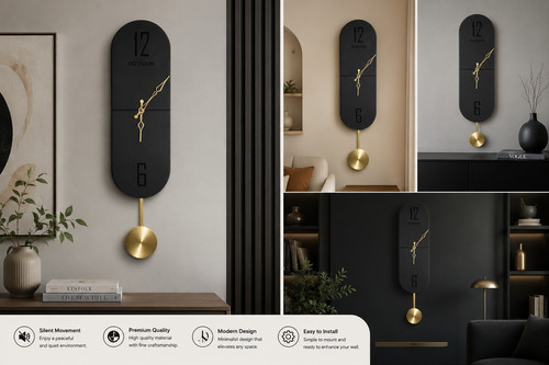 Vertical noir orologio da - -,