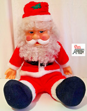 BABBO NATALE   Pupazzo seduto  con suoneria  e  lucine nel cappello  /  USATO