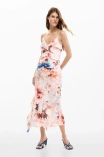 VESTITO DONNA LUNGO CON VOLANT