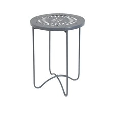 Tavolino portavaso in ferro 38 cm antracite grigio