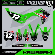 KAWASAKI MOTOCROSS GRAFICA CUSTOM MX GRAFICA KX KXF 125 250 450 BANDIERA GB VERDE