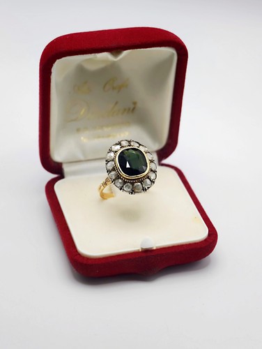 Anello antico zaffiro diamanti - anello,