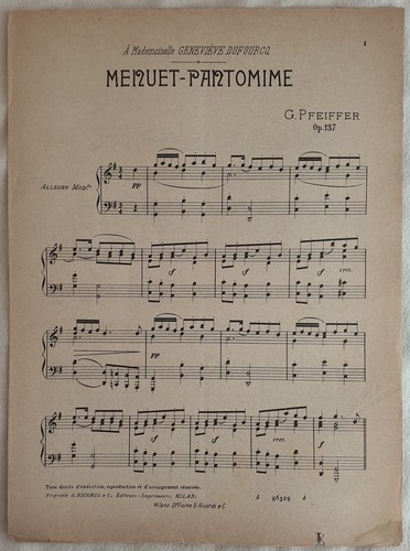 Pfeiffer menuet pentomime - g.,