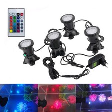 4x LED RGB subacqueo immersione piscina luce acquario giardino laghetto lampada illuminazione
