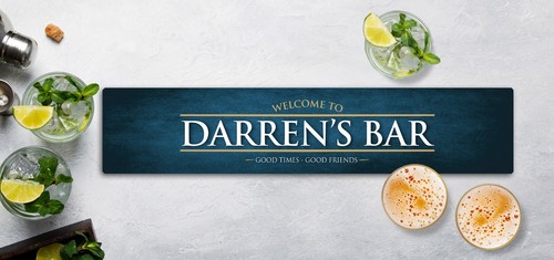 Personalised bar runner - personalised, mat