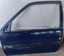 Porta anteriore sx Citroen Saxo/106 02 3P blu NUDA(presenza graffi/ammaccature)1