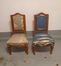 Poltroncine basse coppia in legno imbottite da restaurare prima metà del 900