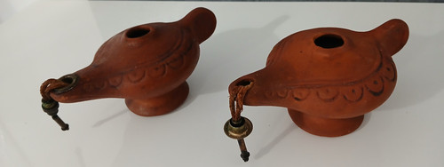 Antica coppia lampada olio - antica,