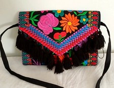 BORSA POCHETTE BUSTINA ARTIGIANATO MESSICANO ORIGINALE FATTA A MANO NO DESIGUAL
