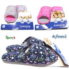 Ciabatte pantofole DE FONSECA donna cotone estive aperte gomma BARI TOP PA W 816