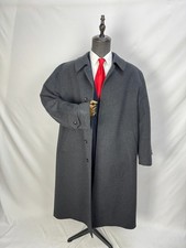 Cappotto uomo vintage vero Alpen Loden lana vergine grigio scuro soprabito US 50R 52R