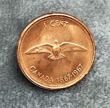 1867 1967 Canada  1 cent coin