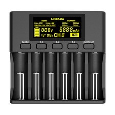 Caricabatterie intelligente LiitoKala Lii‑S6 NiCd NiMh Litio