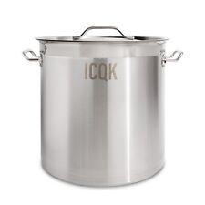 ICQK Pentola Acciaio Inox, Coperchio, Adatto Induzione, Elettrico, Ceramica, Gas