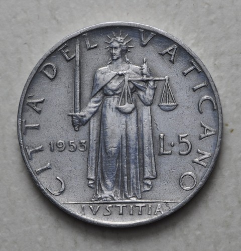 Lire 1953 vaticano papa - 5,