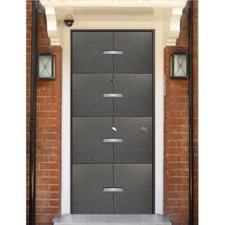 Portone Blindato in Vetroresina con Pannello per Esterno Grigio Porta Blindata