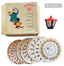 Moviton giocattolo MAMIL trottola prismatica con scatola vintage anni 50 +dischi