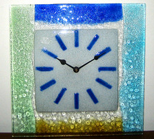 OROLOGIO DA PARETE MURANO vetro artigianale colorato Movimento Japan Silenzioso