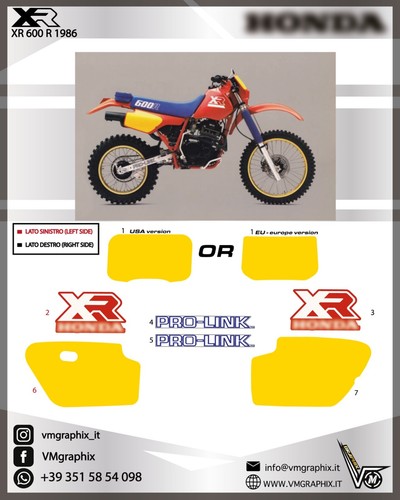 Adesivi 600 1986 xr 600r - 600,