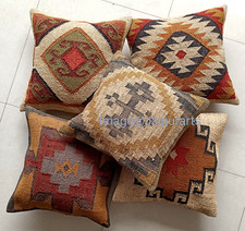 4 pezzi federa kilim di iuta