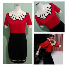 DRESS  90's MOSCHINO Cheap and Chic "Olive oyl " TG .42-S/M  Made in Italy Rare