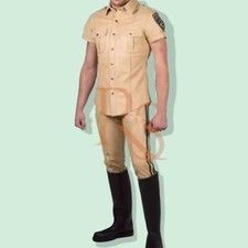Set uomo militare pelle panna