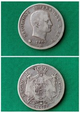 ITALIA REINO DE NAPOLEON 5 LIRE 1809.Argento.MB/BB.Come da Foto.22075.