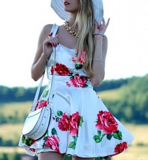 Vestito Donna - Woman Dress - Rose Stampate - mod.110017