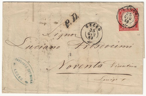 1862 sardegna lettera con 40 - lettera,