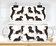 TAZZA LATTE BASSOTTO BASSOTTI NERO CANE DOG MUG IDEA REGALO CERAMICA + SCATOLA