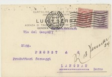 GENOVA -COMMERCIALE AGENZIA DI TRASPORTI MARITTIMI E TERRENI 1924 CARTOLINA