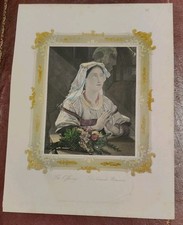 Incisione acquarellata Giovane