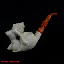 AGovem Handcarved Nude Lady Block Meerschaum Smoking Pipe, Pipa Pfeife AGM-1185