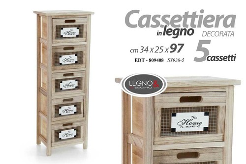 Mobile cassettiera legno 5 - legno,