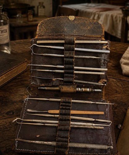 Antico set custodia pelle