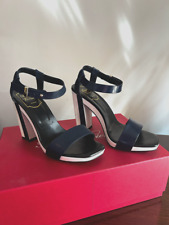 ?Sandali Roger Vivier blu e bianco pelle 37 con scatola