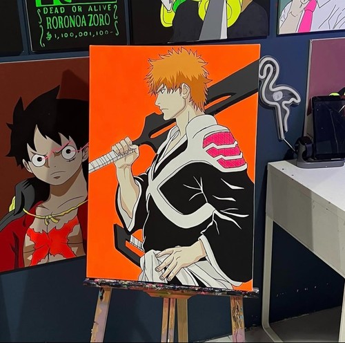 Ichigo neon effetto pittura - ichigo,