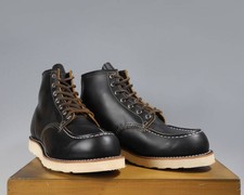 Stivali RedWing 9874 in pelle nera con setter irlandese taglia 9,5E