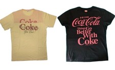 T Shirt Uomo Coca Cola Coke Official Taglia M e L Manica Corta Nero E Giallo 