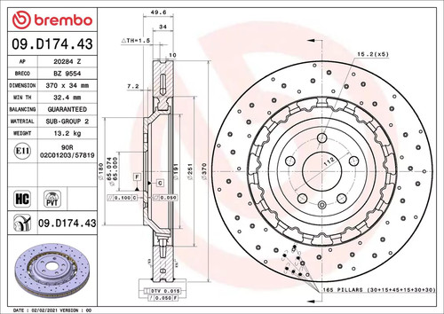 Disco freno anteriore brembo - disco,