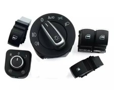 KIT  5 TASTI ALZACRISTALLI SPECCHIETTI DEVIOLUCI  VW GOLF 5 GOLF 6 CROMO 3 PORTE