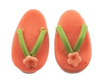 Casa Delle Bambole Moderni Infradito Con Fiore Pesca Estate Accessorio Scarpe