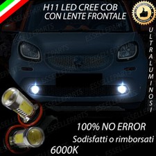 COPPIA LUCI FENDINEBBIA H16 LED CREE COB CANBUS SMART FORTWO III 6000K
