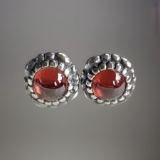 NUOVI orecchini a perno Pandora FIORE COMPLEANNO gennaio GRANATO ROSSO BELLISSIMI argento 925