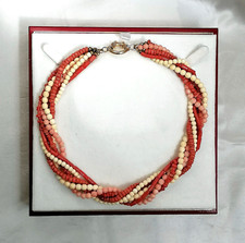 ORIGINALE COLLANA A TORCHON IN CORALLI VARI E MATERIALE PREZIOSO.